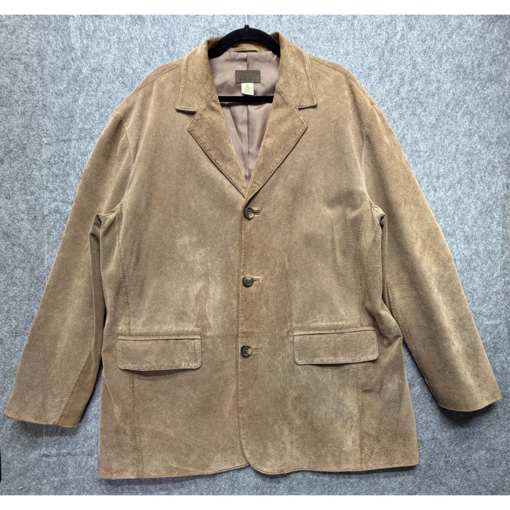 Vintage Pendleton Mens XL Brown Suede Leather 3 Button Blazer Jacket 90s